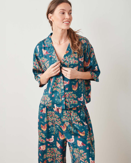 Hen House - Petite Eco Satin Wildest Dreams Set - Navy