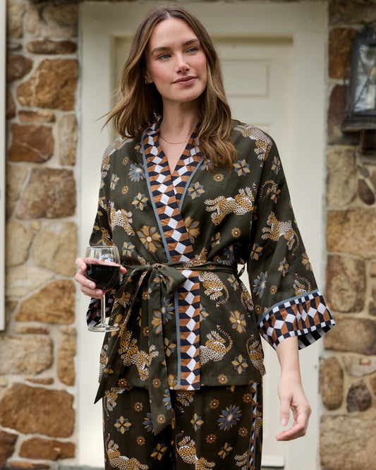 Bagheera Kaleidoscope - Petite Eco Satin Wrap Set - Olive