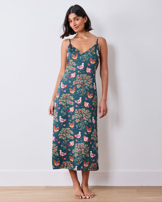 Hen House - Eco Satin Chic to Sleep Nightie - Navy