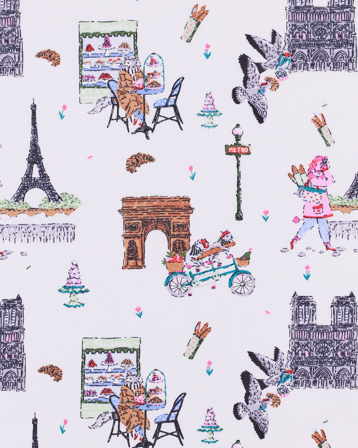 Paris Getaway - Long PJ Set - Cloud