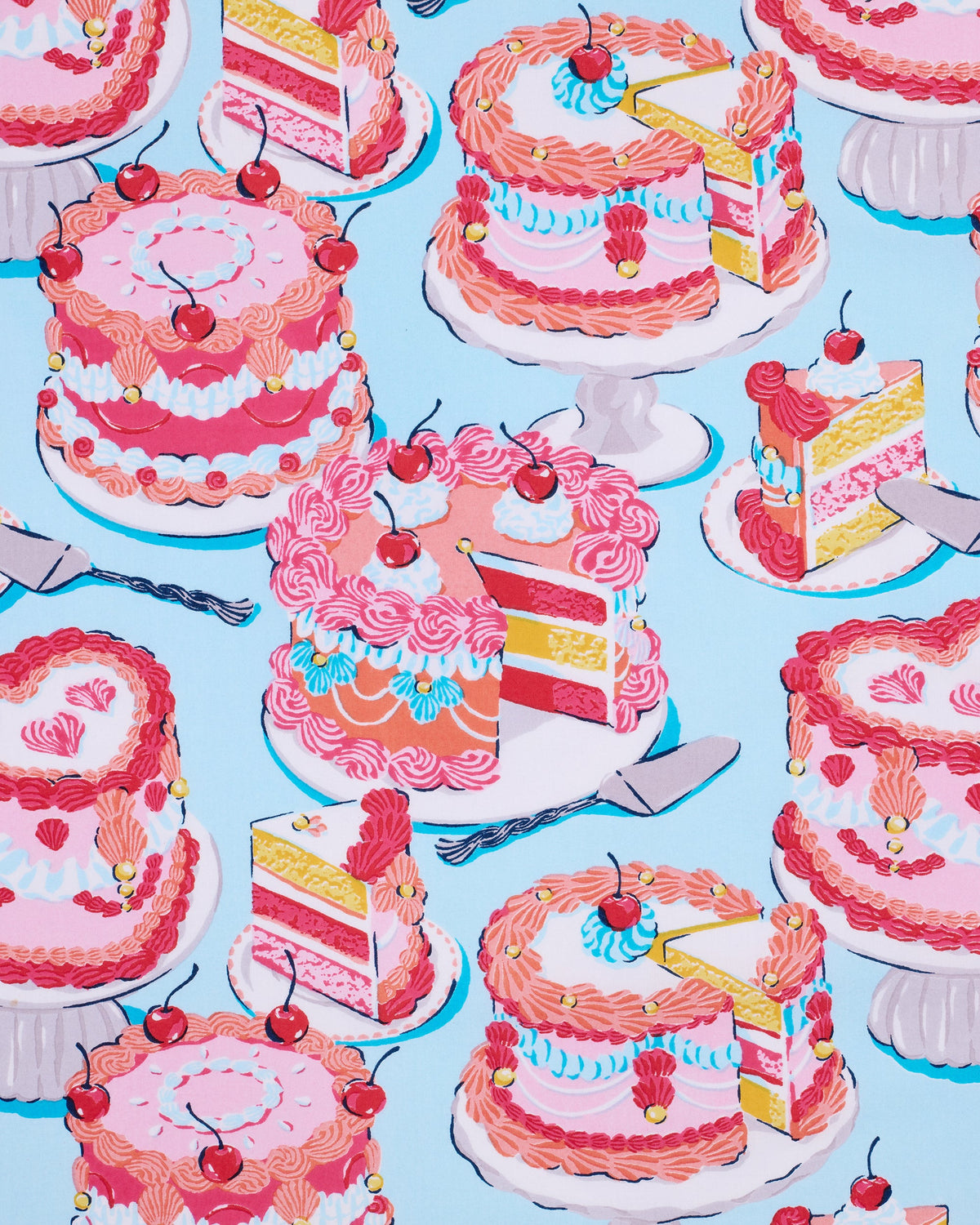 Vintage Cakes - Long PJ Set - Blue Buttercream