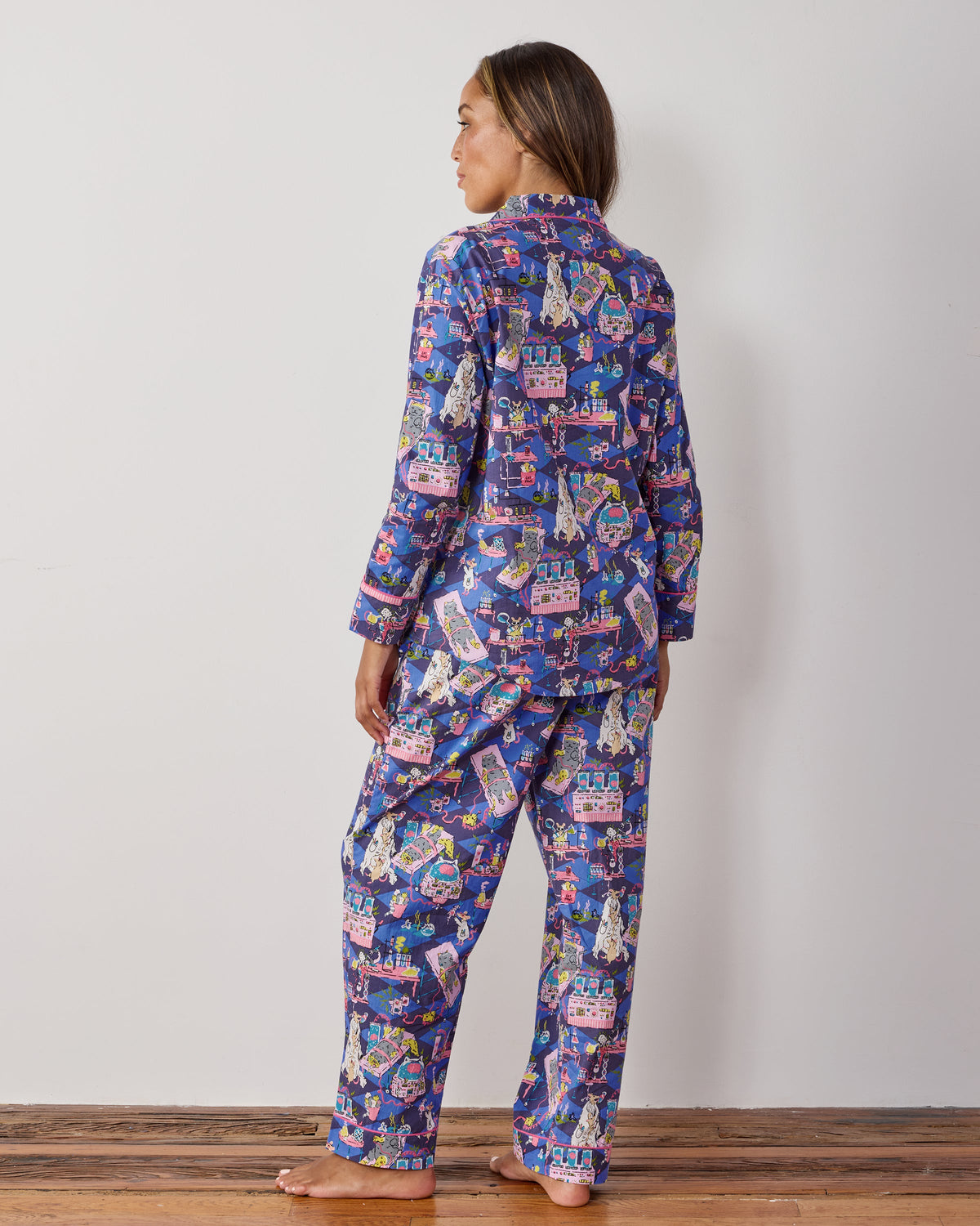 It's Alive - Long PJ Set - Checkered Sapphire