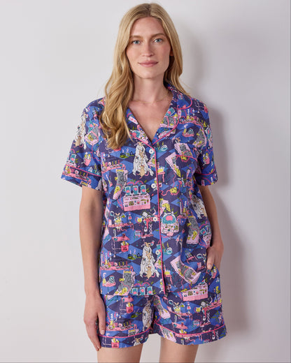 It's Alive - Short PJ Set - Checkered Sapphire