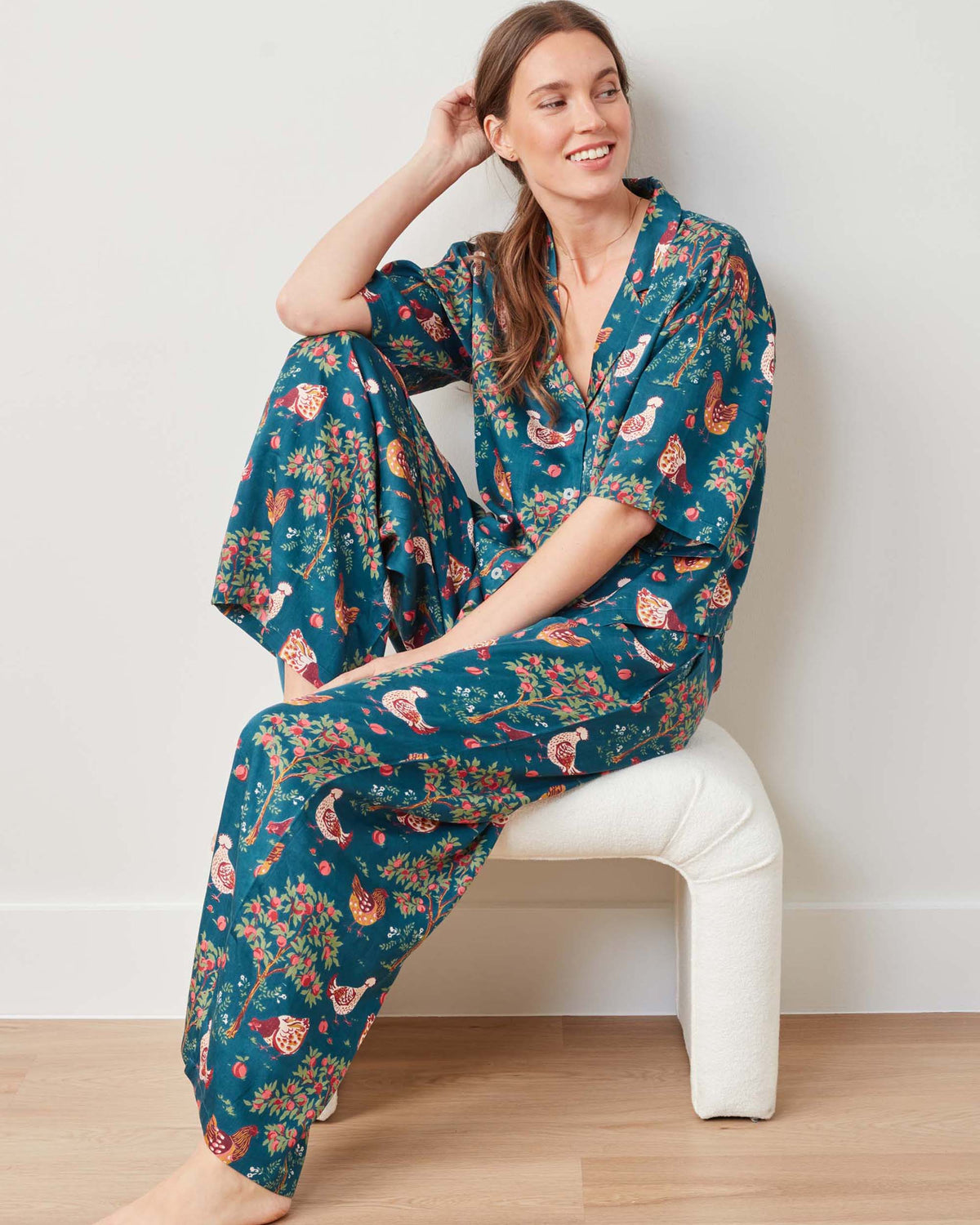 Hen House - Petite Eco Satin Wildest Dreams Set - Navy
