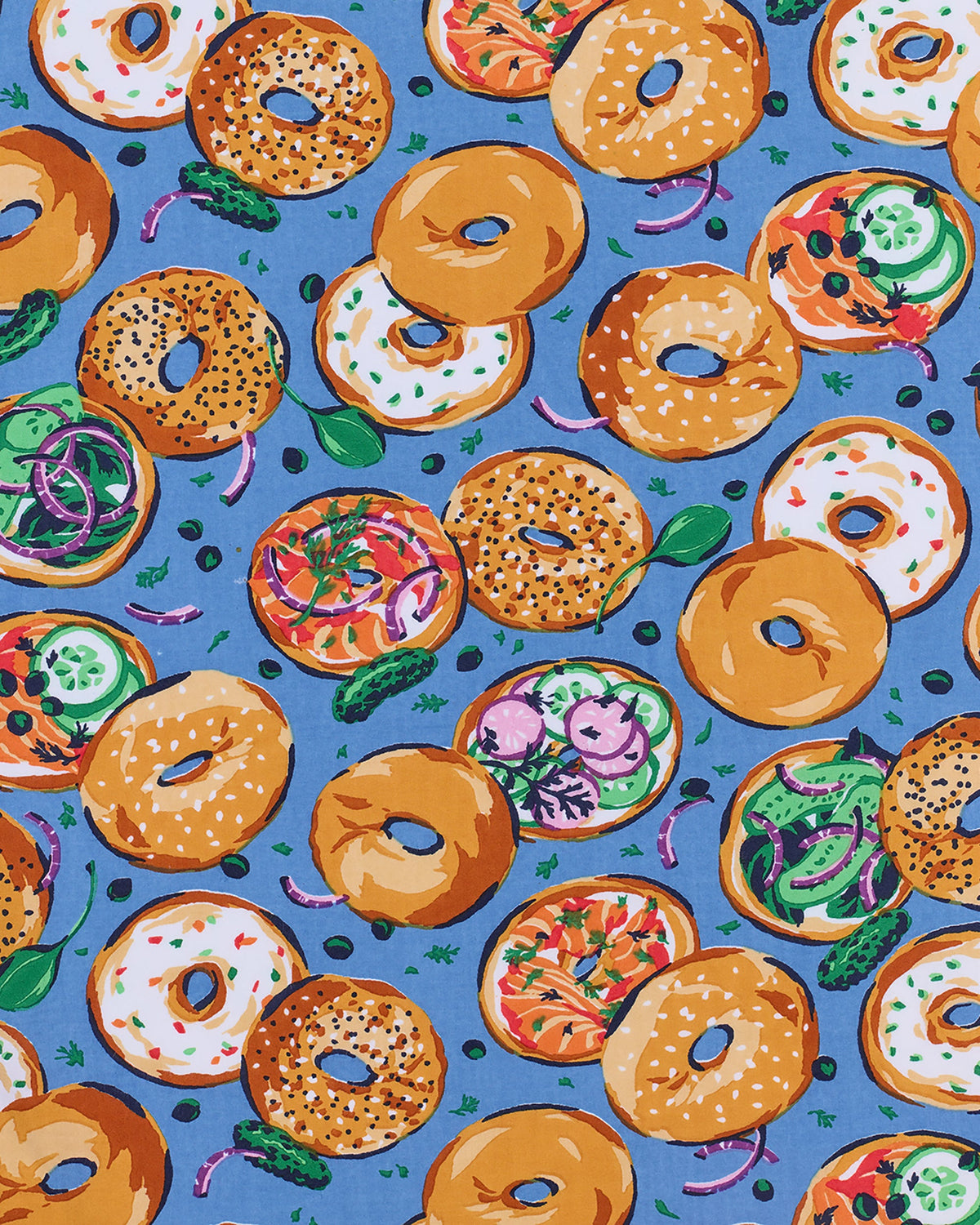 Bagels & Schmear - Back To Bed Nightgown - Brunch Blues