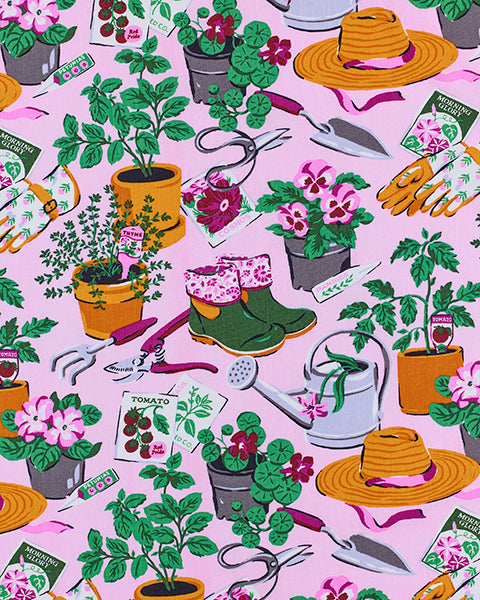 Green Thumb - Short PJ Set - Pink Cosmos