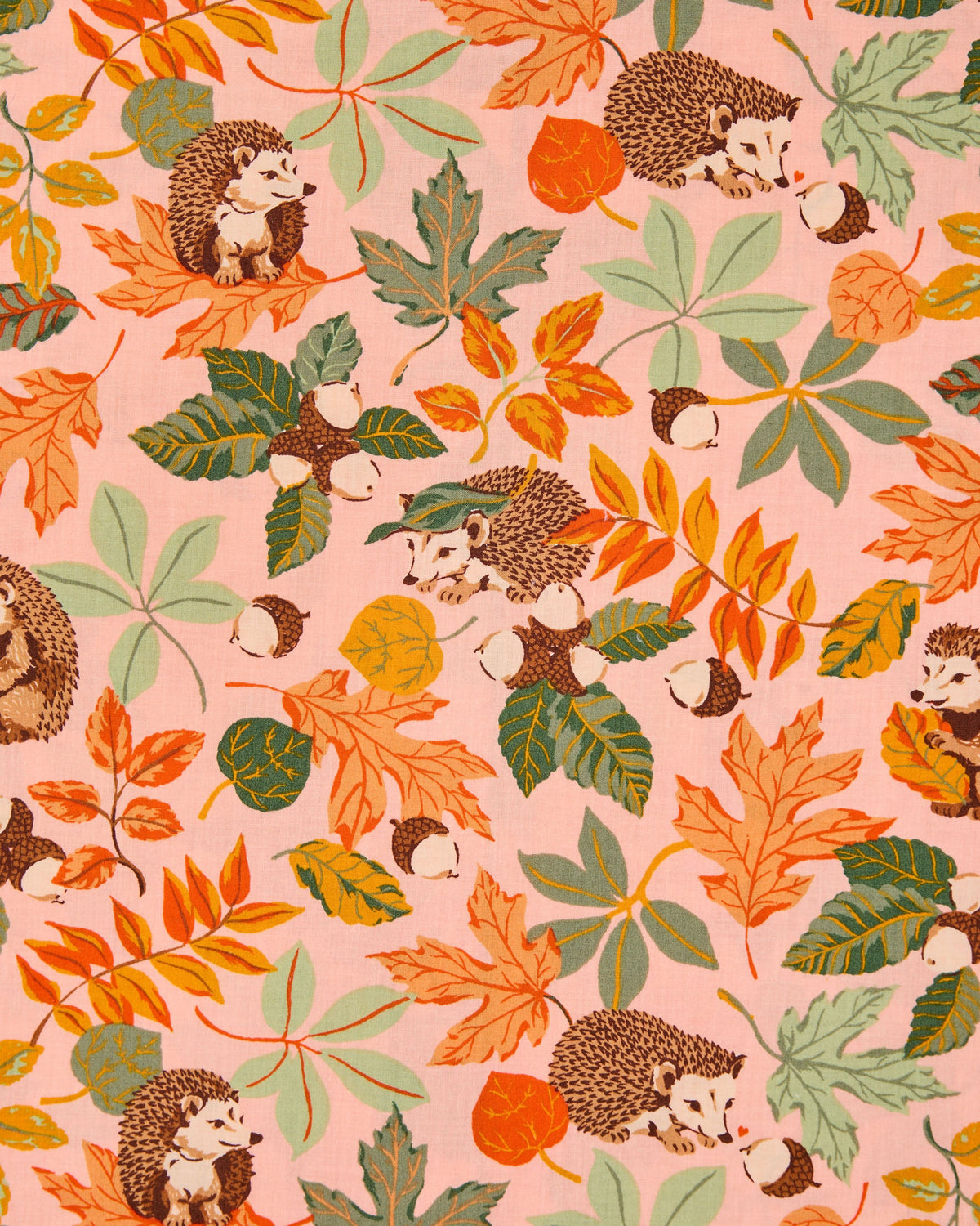 Hedgehog Forest - Tall Long PJ Set - Peach Leaf