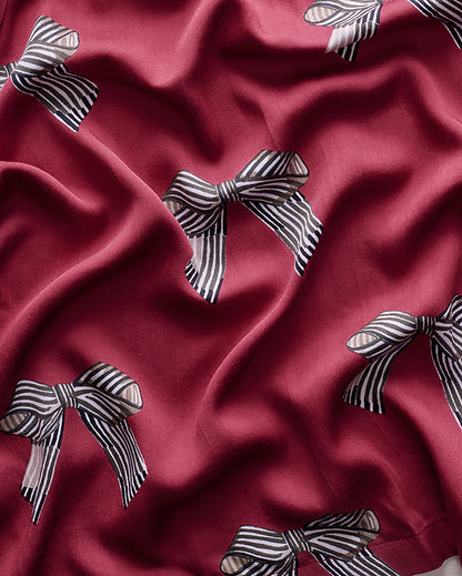 Bows - Eco Satin Chic to Sleep Nightie - Wine