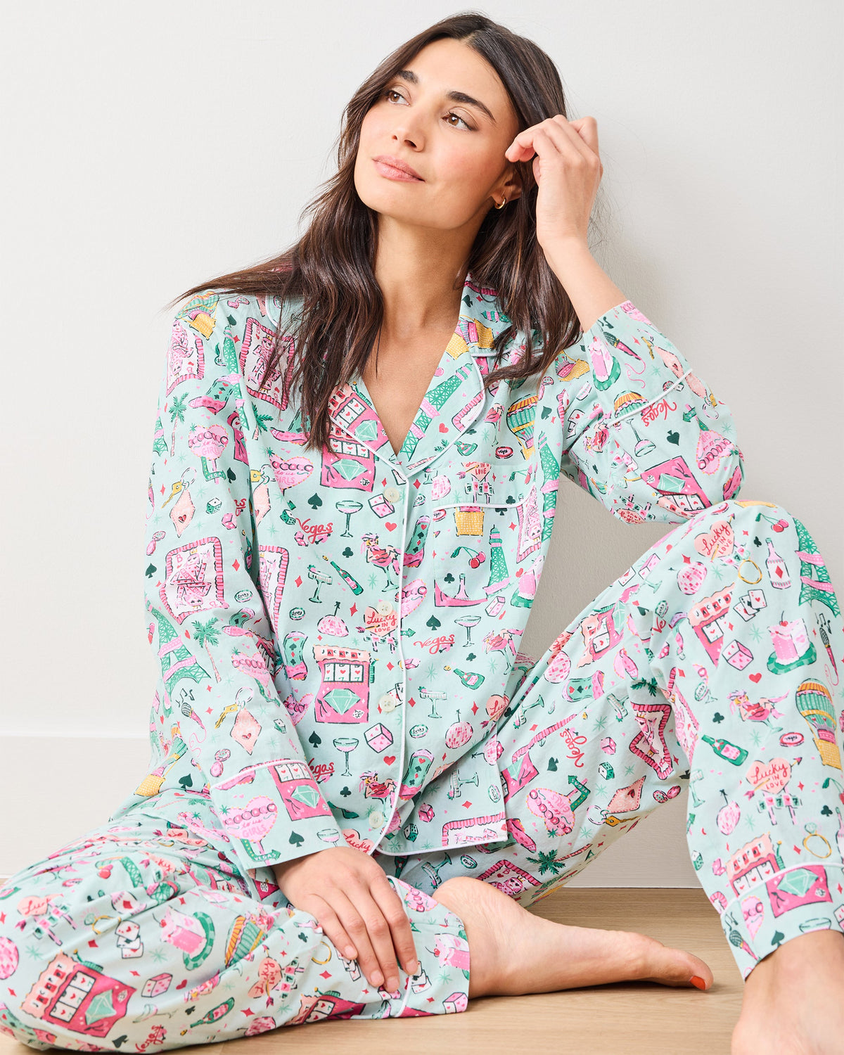 Viva Las Vegas - Petite Long PJ Set - MInt