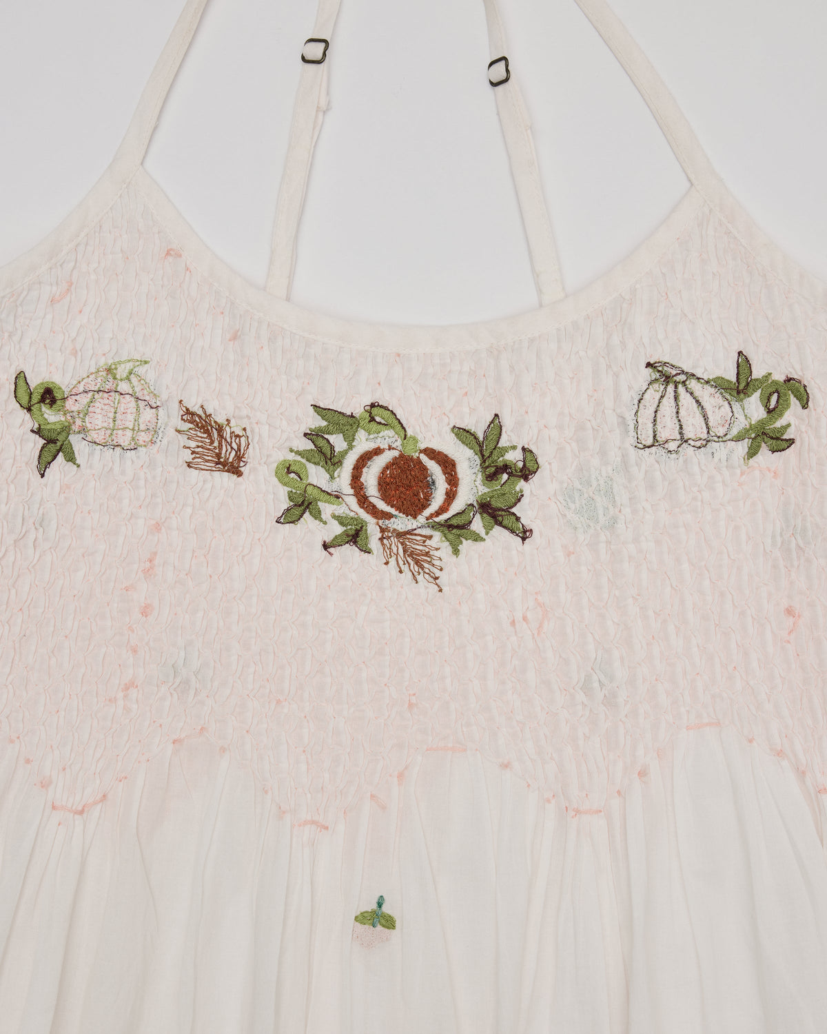 Embroidered Pumpkins - Naya Nightie - Natural