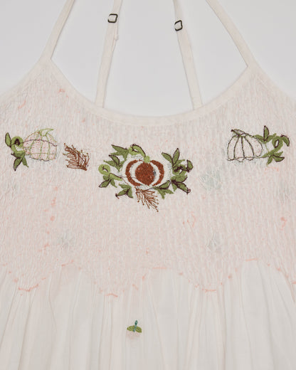 Embroidered Pumpkins - Naya Nightie - Natural
