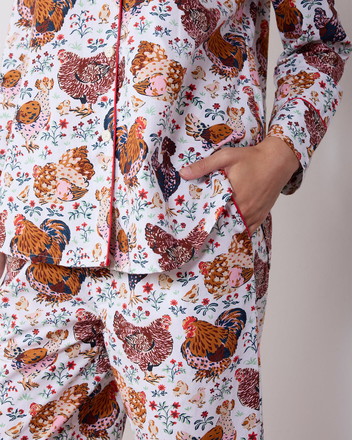 Must Love Chickens - Long PJ Set - Cloud