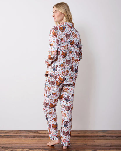 Must Love Chickens - Long PJ Set - Cloud