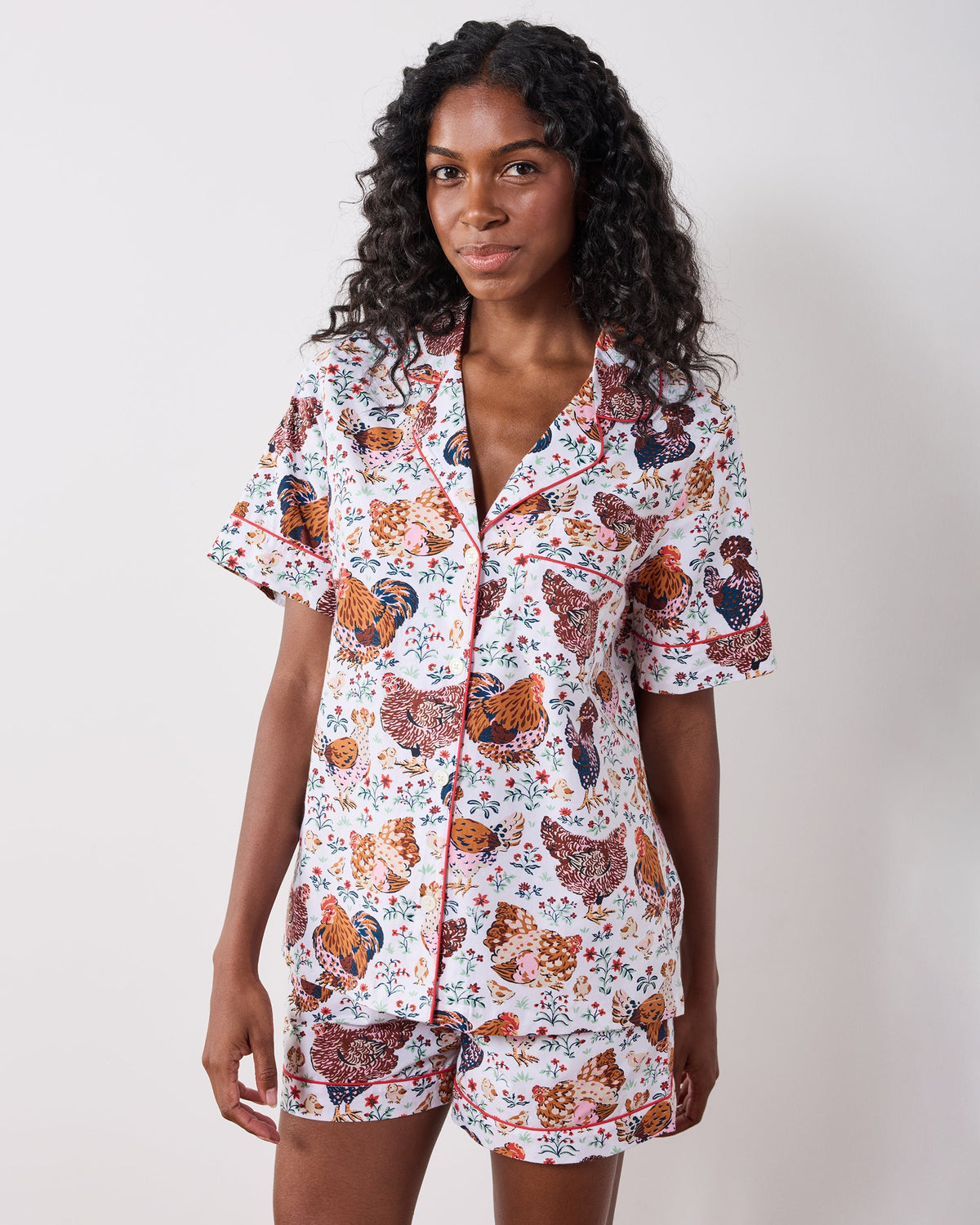 Must Love Chickens - Short PJ Set - Cloud