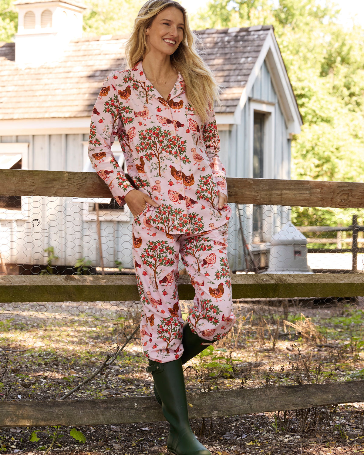Hen House - Petite Long PJ Set - Ballet Pink