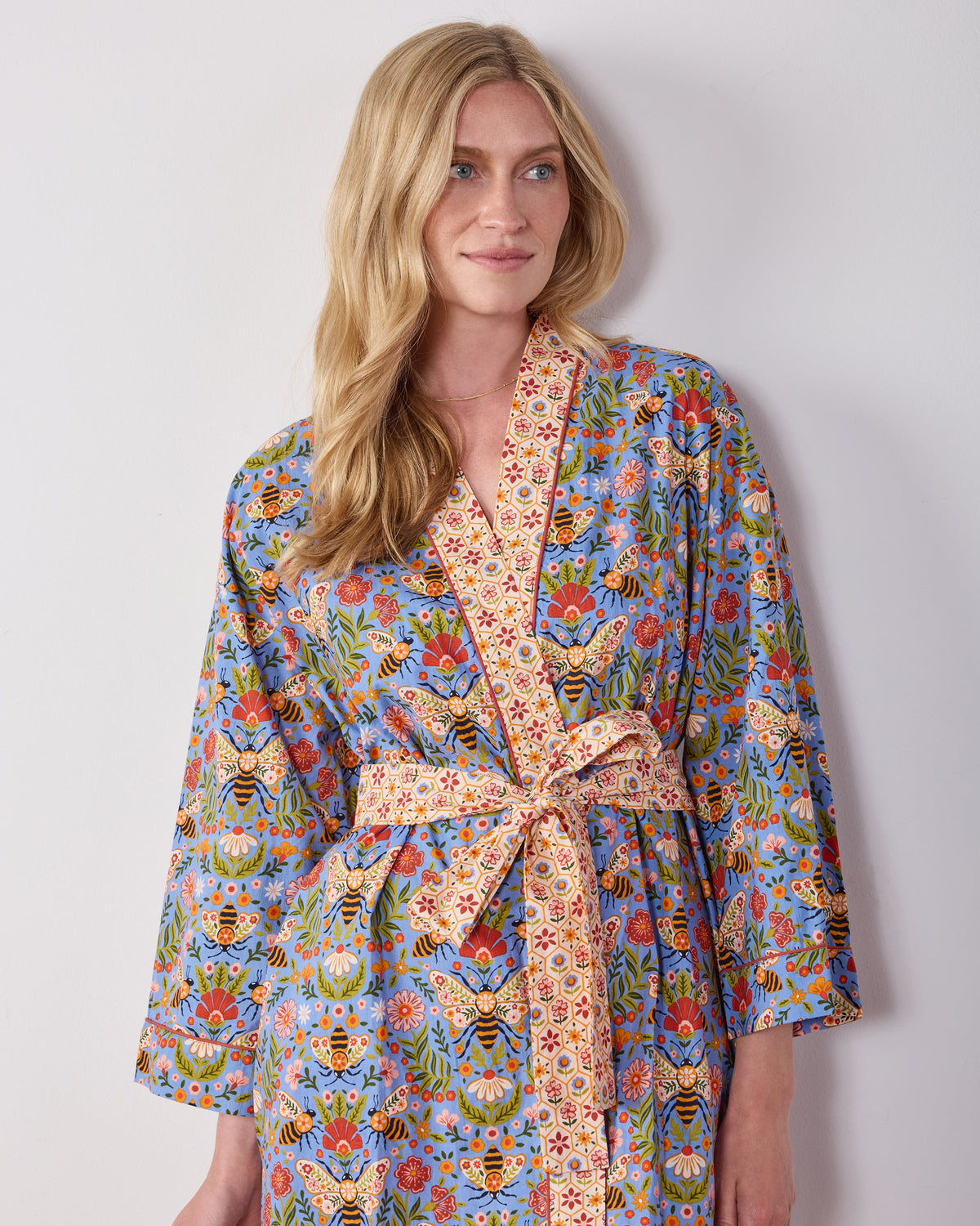 Bee Tapestry - Getting Ready Robe - Delphinium Blue