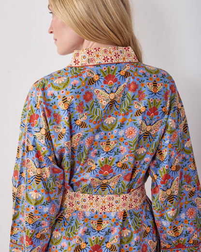 Bee Tapestry - Getting Ready Robe - Delphinium Blue