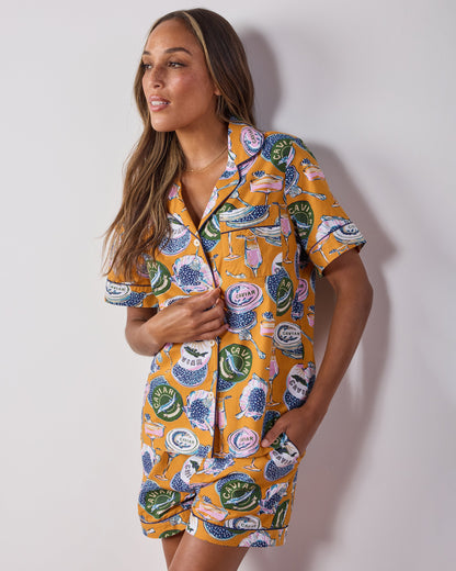Champagne & Caviar - Short PJ Set - Goldenrod