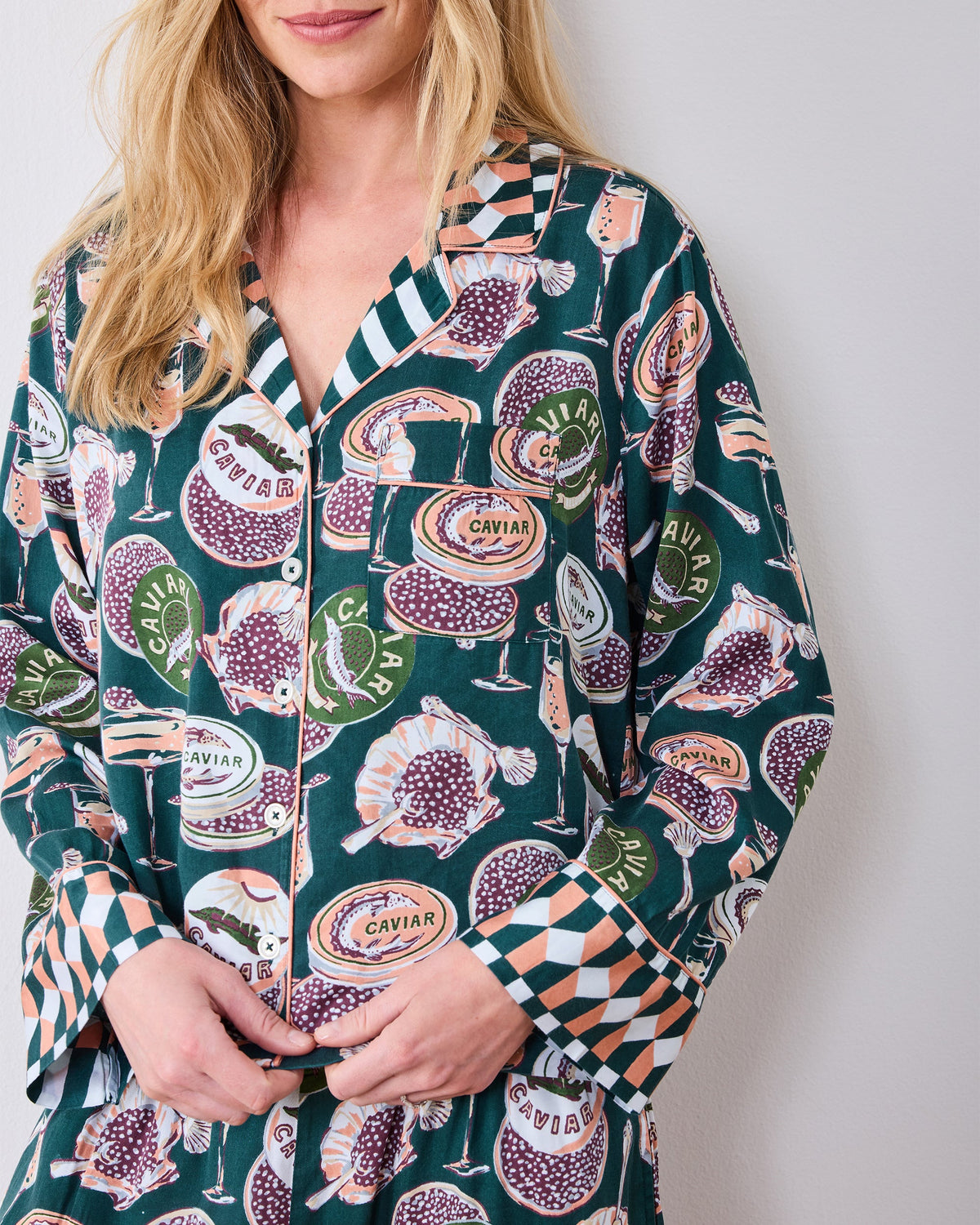 Champagne & Caviar - Tall Eco Satin Soho Set - Peacock Feather