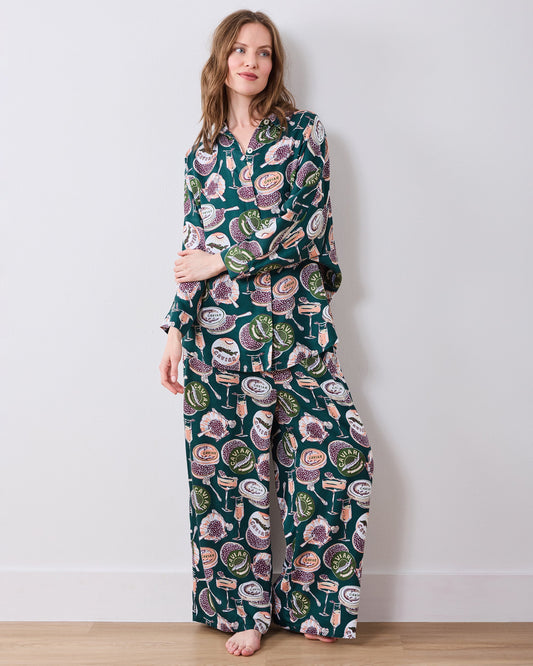 Champagne & Caviar - Tall Eco Satin Stevie Set - Peacock Feather
