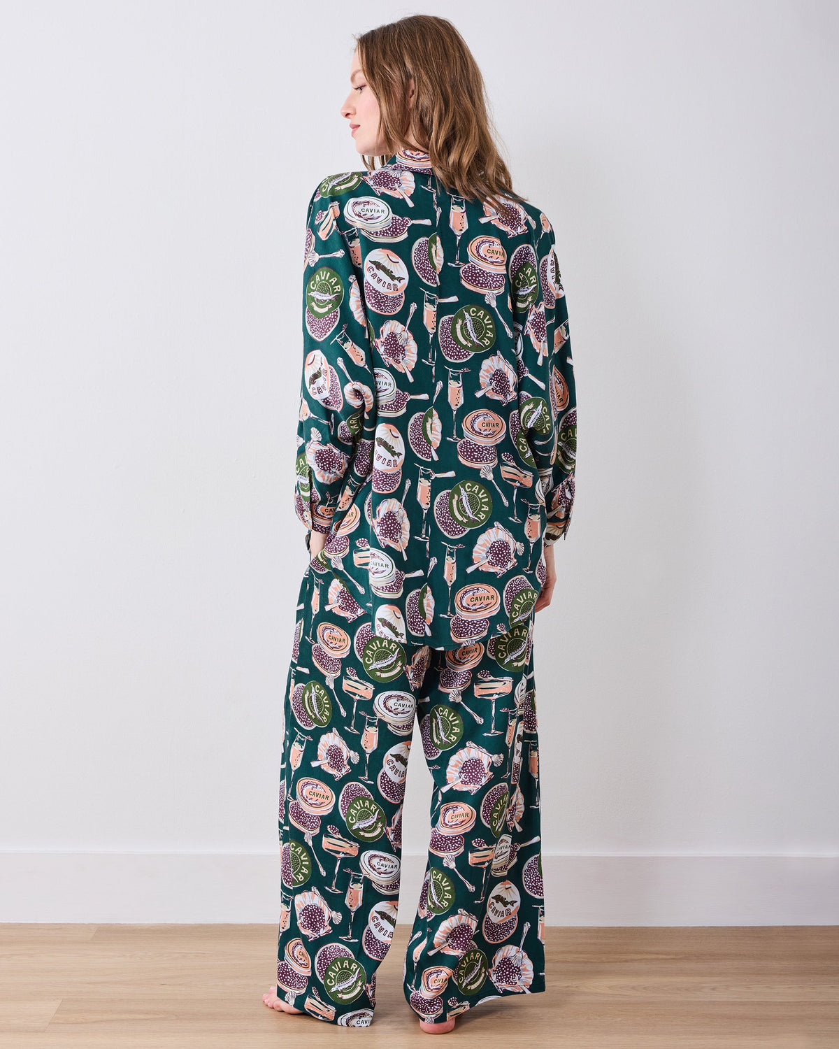 Champagne & Caviar - Tall Eco Satin Stevie Set - Peacock Feather