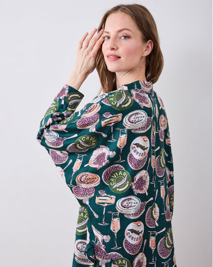Champagne & Caviar - Tall Eco Satin Stevie Set - Peacock Feather