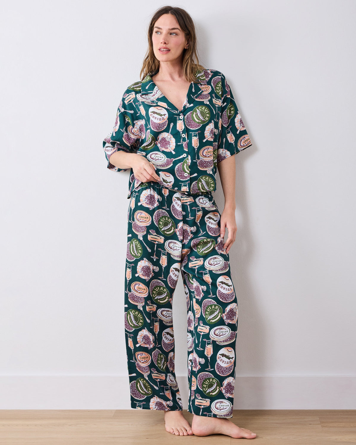 Champagne & Caviar - Tall Eco Satin Wildest Dreams Set - Peacock Feather