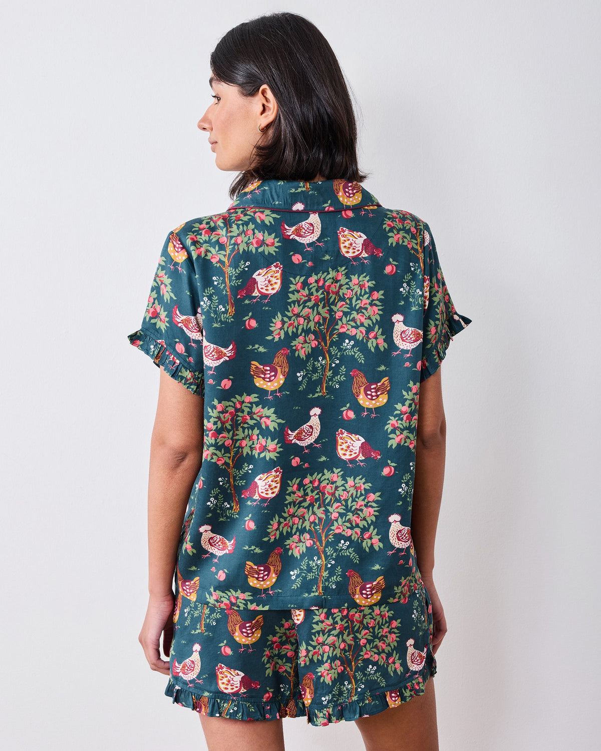 Hen House - Eco Satin Ruffle Set - Navy