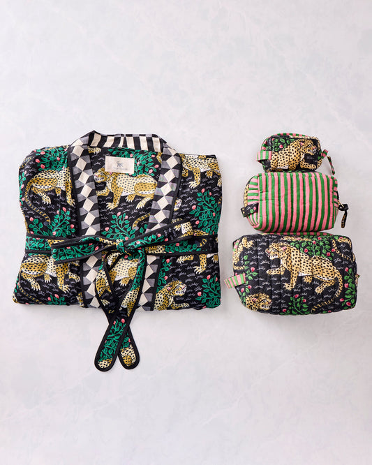 Bagheera - Eco Satin Robe & Pouches Bundle - Ink