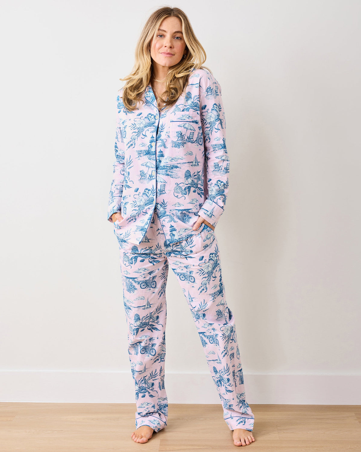 Mermaid Toile - Long PJ Set - Blush