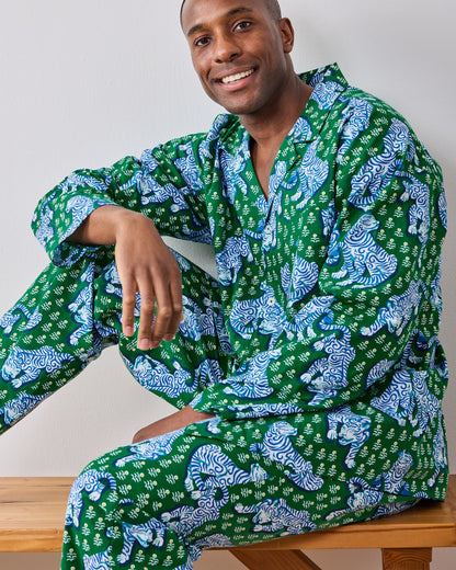 Tiger Queen - Men’s Long PJ Set - Jade