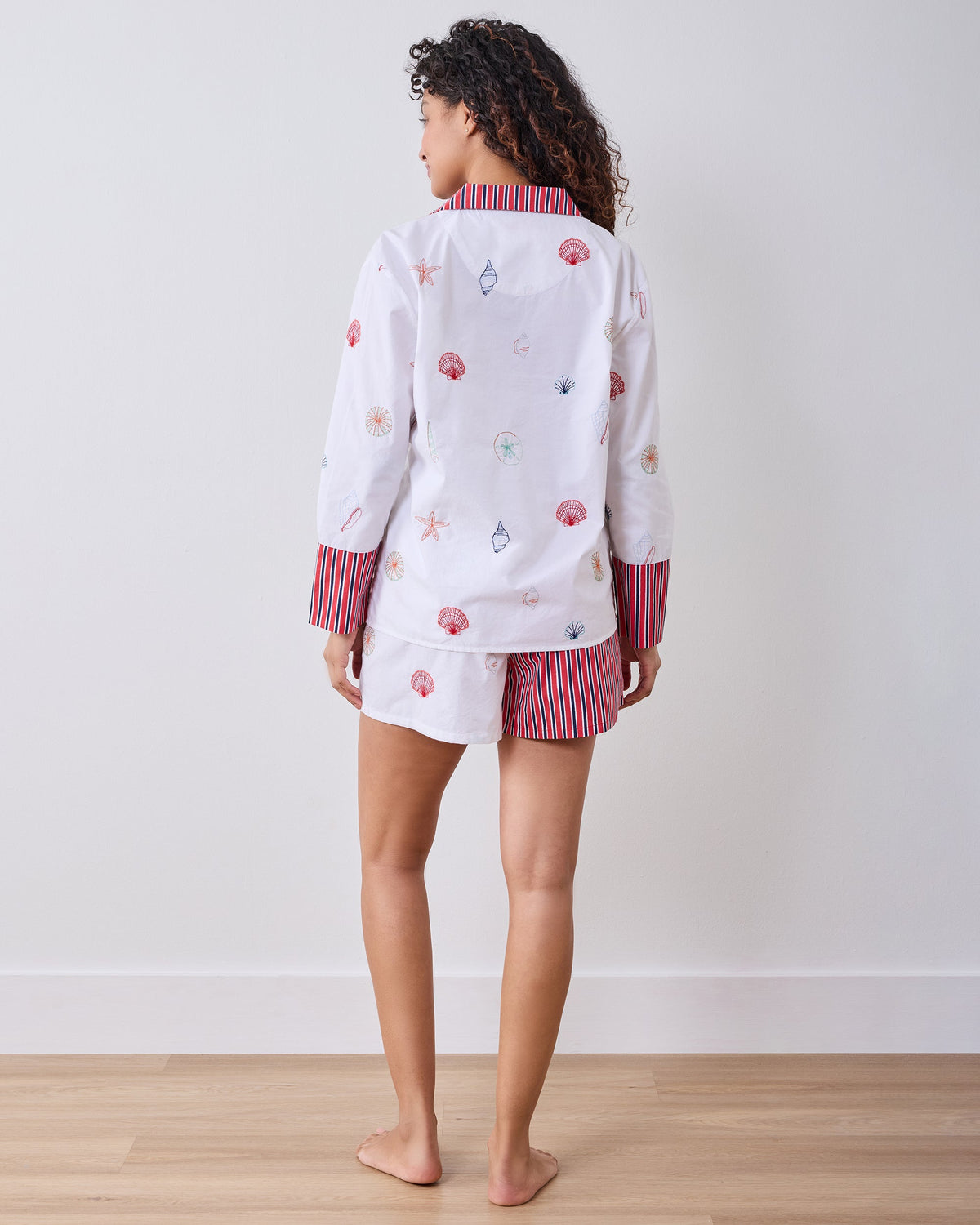 Embroidered Shells - Reese Boxer Set - Coastal Cloud
