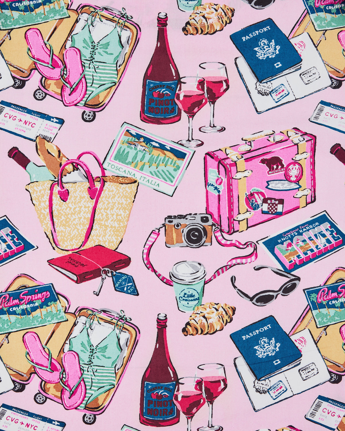 Emotional Baggage - Short PJ Set - Happy Place Pink