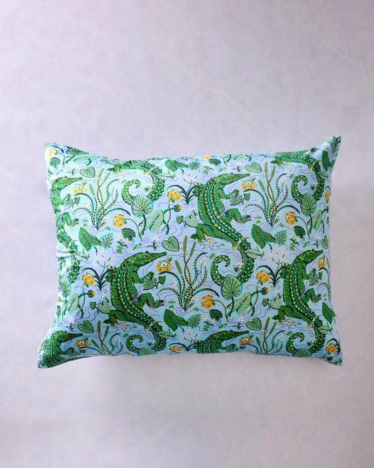 Gator Grove - Eco Satin Pillowcase - Blue Lagoon
