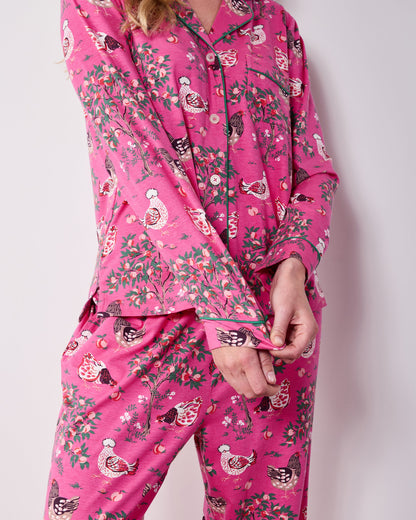Hen House - Organic Cotton Modal Knit Long PJ Set - Rose Pop