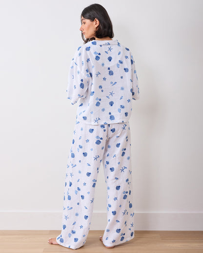 Scattered Shells - Linen Wildest Dreams Set - Blue Cloud