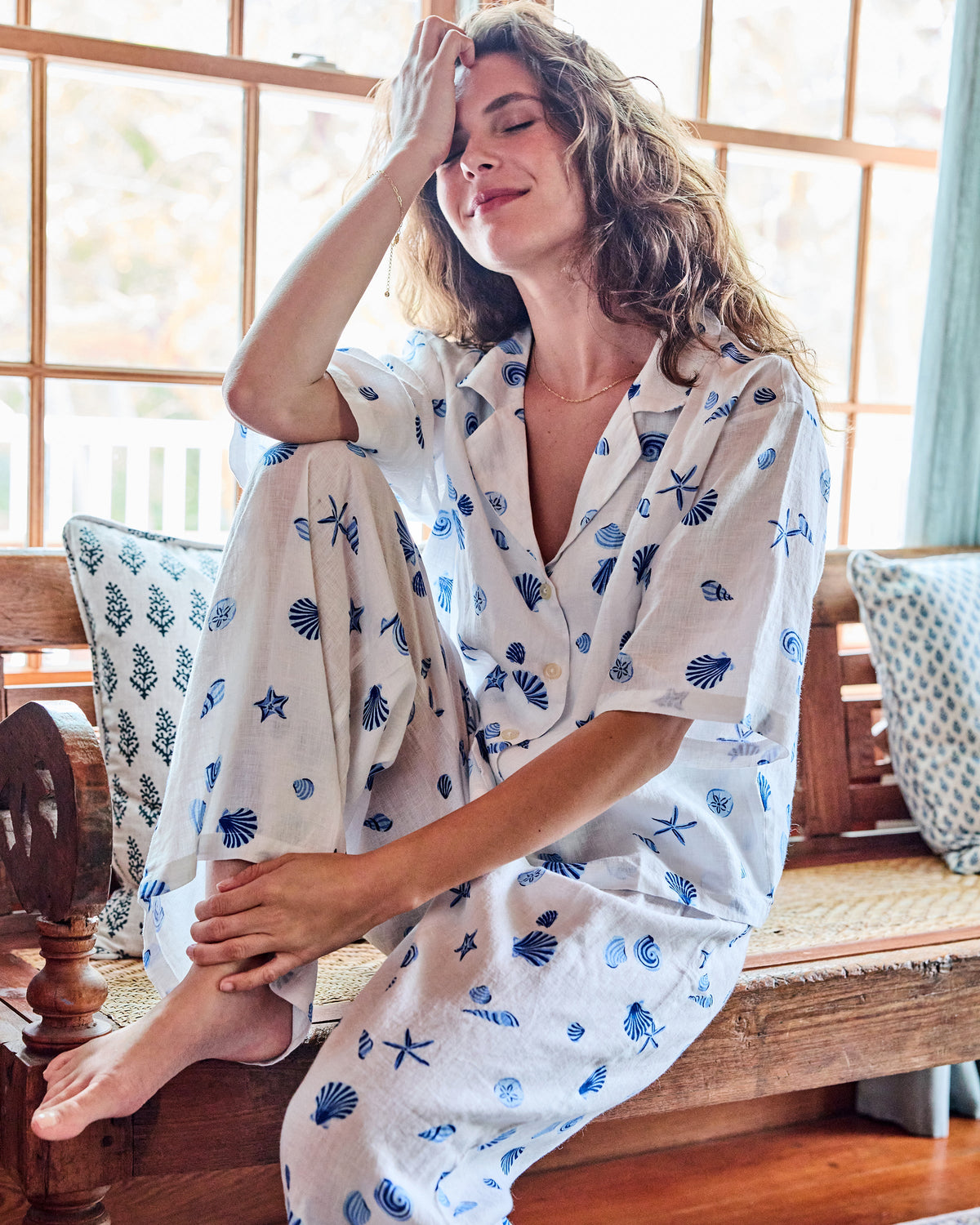 Scattered Shells - Linen Wildest Dreams Set - Blue Cloud