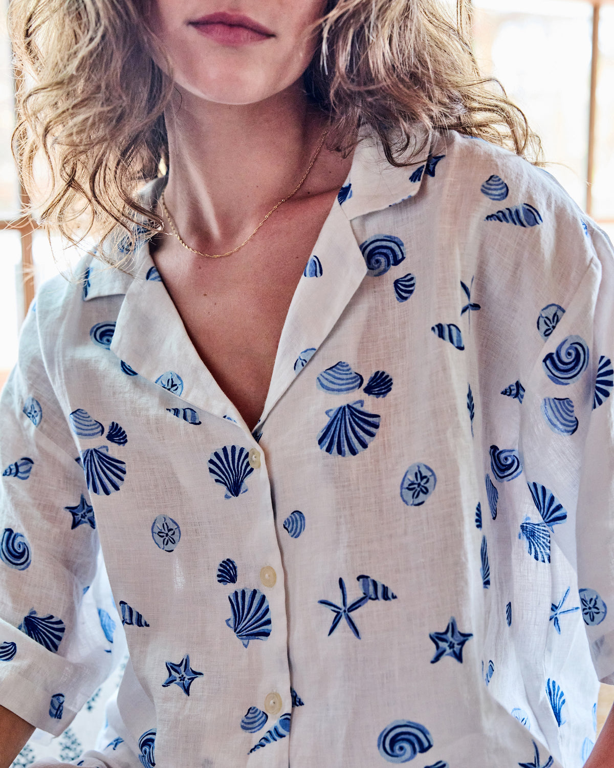 Scattered Shells - Linen Wildest Dreams Set - Blue Cloud