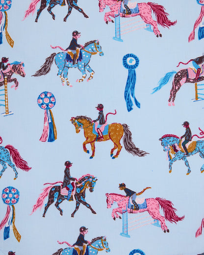 Horse Show - Long PJ Set - Blue Ribbon