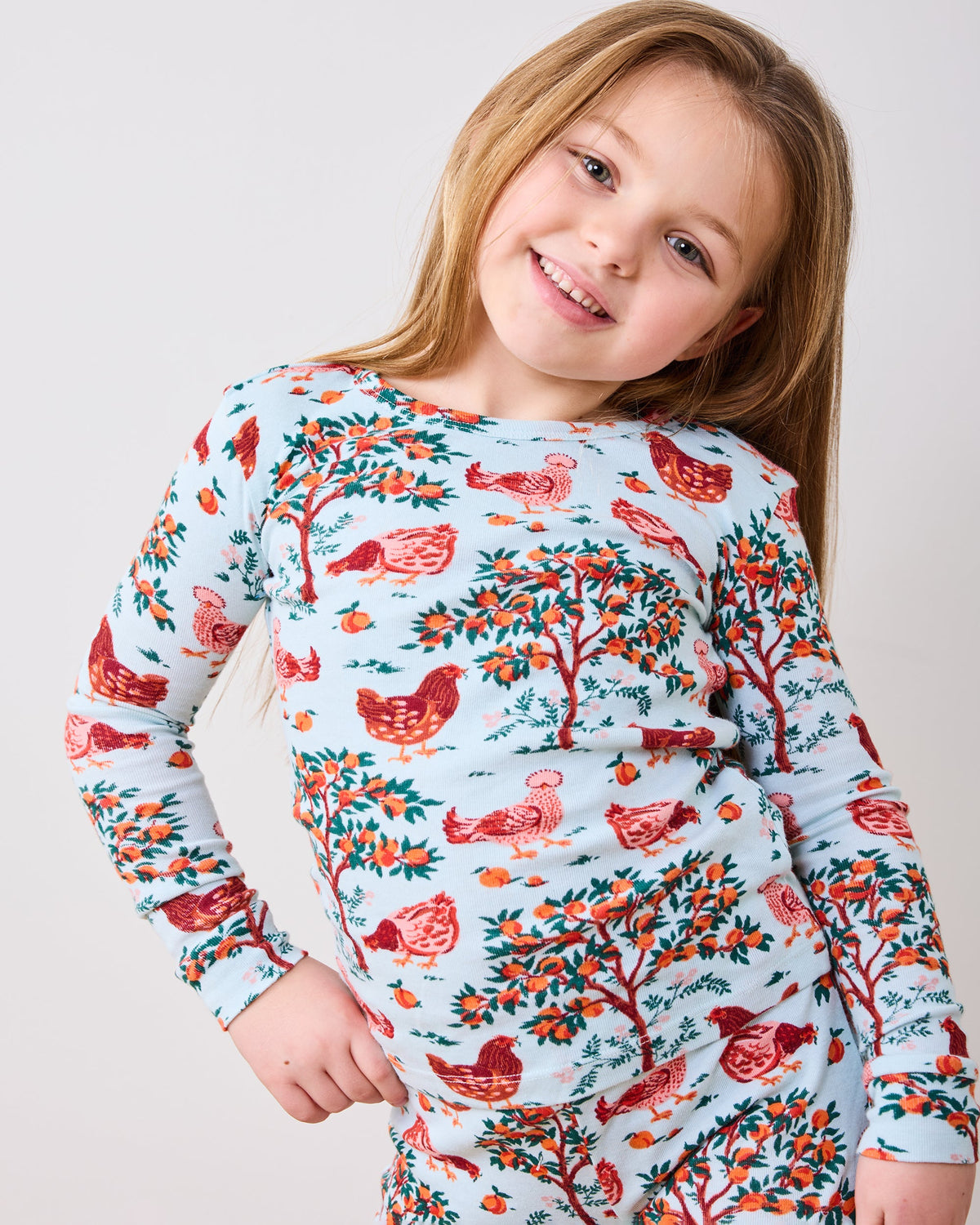 Hen House - Kids PJ Set - Soft Blue