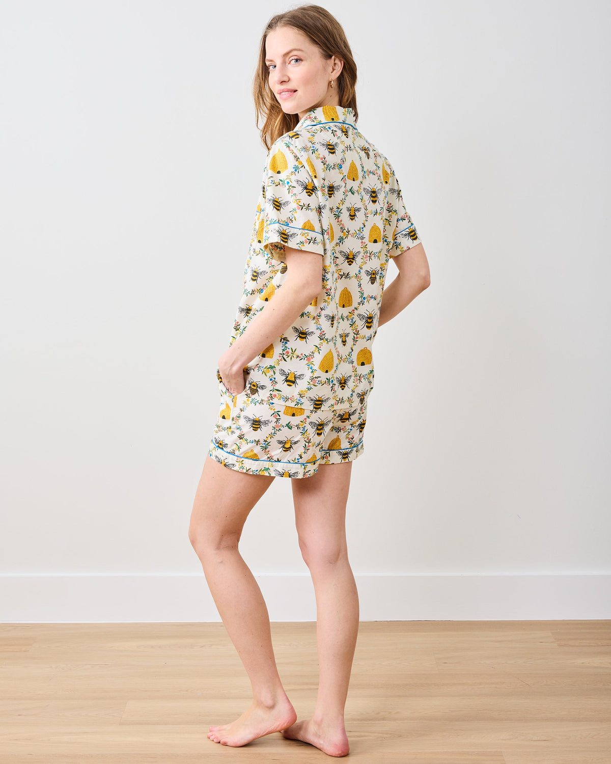 Sweet Bee - Petite Short PJ Set - Cream