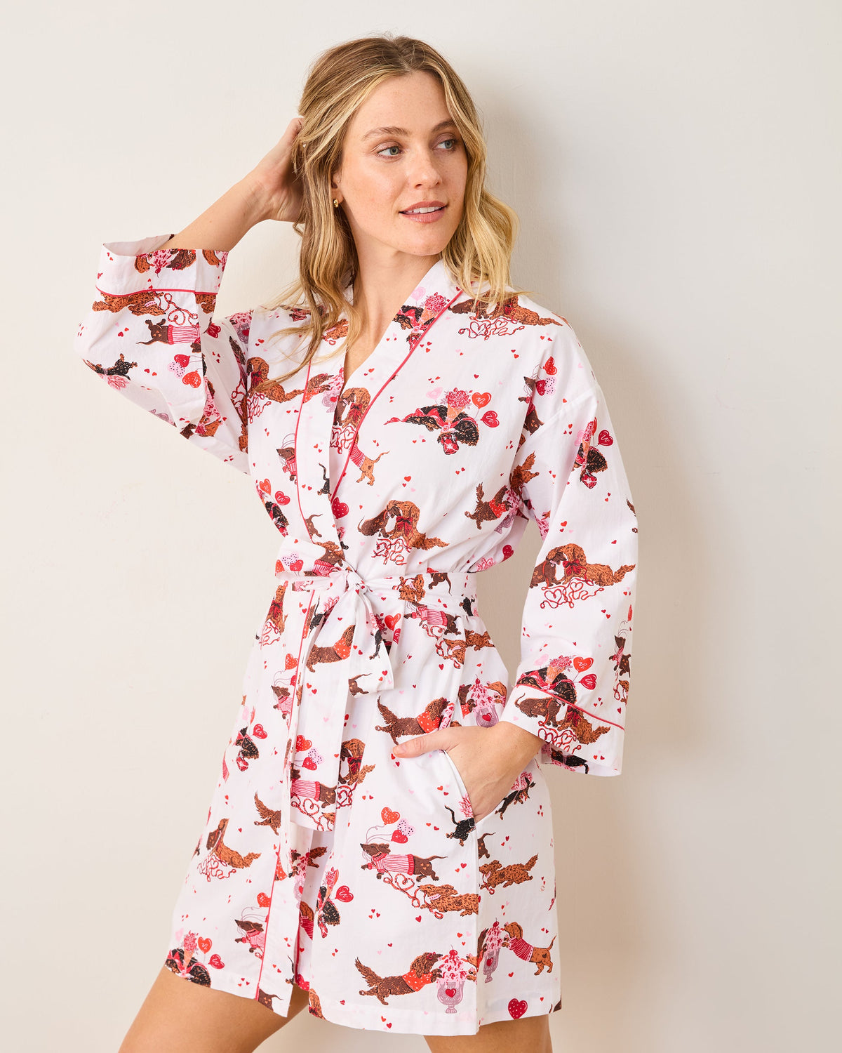 Dachshund Date - Getting Ready Robe - Cloud