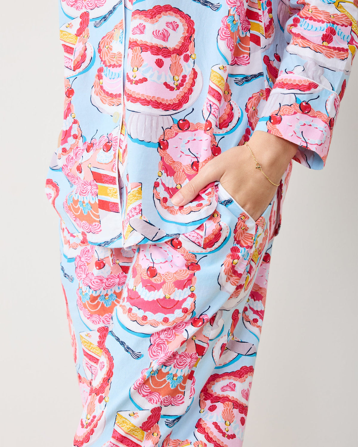 Vintage Cakes - Long PJ Set - Blue Buttercream