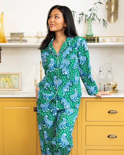 Tiger Queen - Long PJ Set - Jade